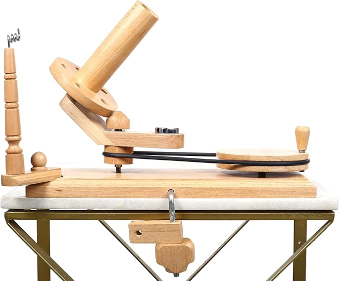Wooden Yarn Ball Winder & Table Top Swift Set, Hand Operated Beechwood Combo Winder, Large Capacity 8 to 10 oz Yarn Fiber Winder, Wool String Swift Winder (Beechwood Winder & Swift)