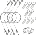 12PCS Picture Hanging Wire Kit for Mirrors, Frames, Artwork, Light Lamp, Billboards, Basket Flowerpot 6.56ft Adjustable Hanging Wire, 3-Hole D Rings Picture Hangers with Screws