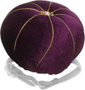 HARFINGTON Wrist Pin Cushion Wristband Sewing Pincushion Polyester Pin Holder Wearable Pumpkin Shaped Needles Wristband for Sewing Quilting Needlework DIY Crafts, Purple