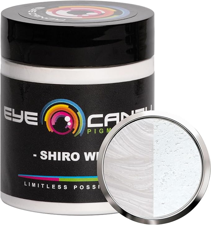 Eye Candy Pigments Premium White Mica Powder - Shiro White (25gr) - for Epoxy, Resin, Soap, Paint, Woodworking, Acrylic Pouring, Bath Bombs, Fishing Lures - DIY Arts and Crafts Additive
