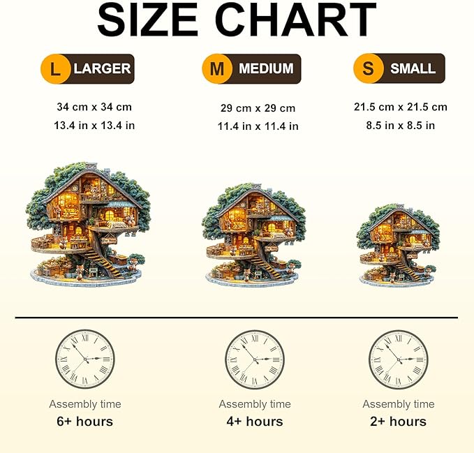 WOODBESTS Wooden Puzzles for Adults (195 Piece, M, 11.4 * 11.4in) Fox House Wood Puzzle Adult, Unique Wooden Animal Jigsaw Puzzles, Family Game and Birthday Gifts for Friend