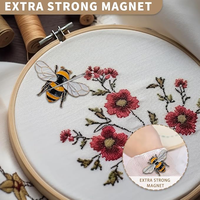Needle Minder Magnet, Magnetic Needle Minder, Needle Minders Magnetic Cross Stitch Accessories, Magnetic Needle Holder, Life Tree, Butterfly, Cats, Owl, Heart (Bee)