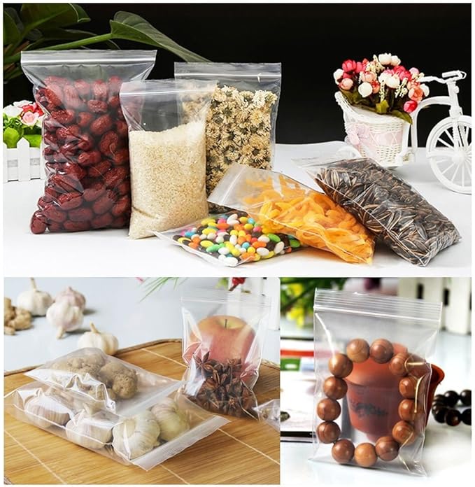 Small Plastic Bags for Jewelry 300pcs 3 Assorted Sizes Clear Zipper Baggies Jewelry Storage Bags 2 Mil for Beads Board Games Pill Travel 2.4 x 3.5/3.5 x 5/4 x 6 Inch (8 Sizes to Choose from)