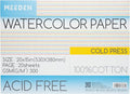 MEEDEN Watercolor Paper Block - 100% Cotton Watercolor Paper Pad of 20 Sheets, 140lb/300gsm, Acid-Free Art Paper for Watercolor, Gouache, Ink and More, 21" x 15" Cold Press