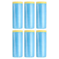 uxcell Pre-Taped Masking Film, 4.9ft x 82ft Plastic Paint Drop Cloth with Medium-Tack Painters Tape for Painting Spraying Protection Blue Film 6Pcs