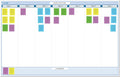 Sky Blue 7-Column Task, Goals & Objective Wall Horizontal Organizer 24" x 36". Complete with Marker