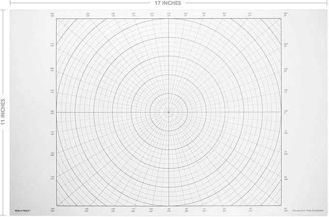Koala Tools | Geometric Grid Transparency Sheets (Variety Pack of 4) - 11" x 17" | Overhead Projector and Light Box Transparencies - Tracing Film for Sketching & Drawing