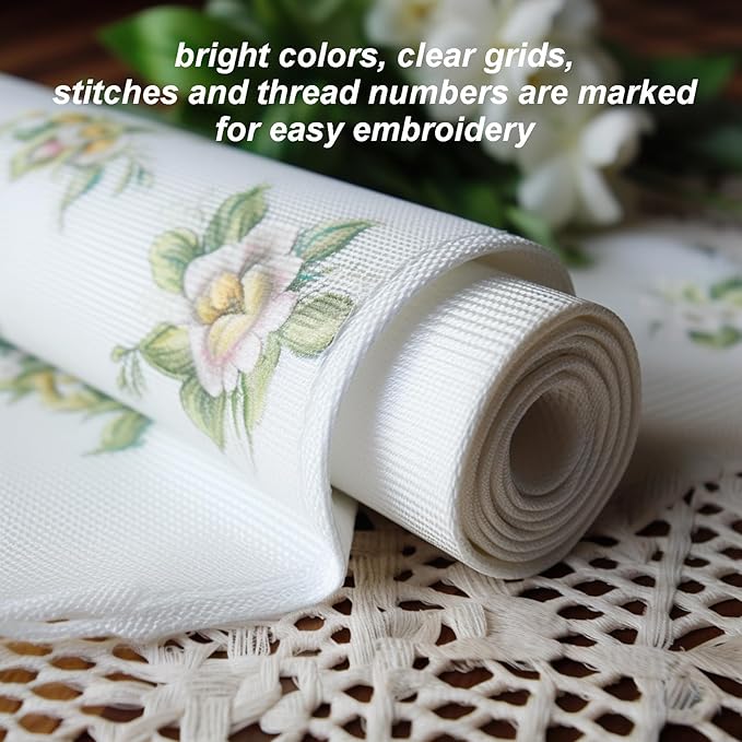51buyoutgo 11CT Stamped Cross Stitch Kits for Adults - 14x14 in Beginner Embroidery Kit with Funny Easy Washable Animal Squirrel Pattern, Pre Printed Fabric, Fit for DIY Home Decor & Mom Gifts