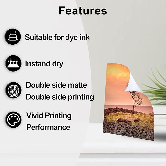 Uinkit Brochure Paper Glossy Double Sided 8.5x11 Inkjet 37lb 140gsm Dye ink Thin Photo Picture Flyer Calendar Magazine CD Cover letter (100, 11x17-matte)