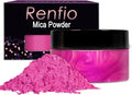 Renfio 100g Mica Powder Pigment, Metallic Natural Dye Mineral Pearl Shimmer Epoxy Resin Dye for Painting Soap Making Slime Bath Bombs 3.5 Oz - Rose Red