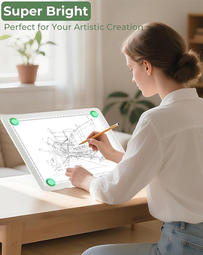 A3 Light Pad for Diamond Painting,Bawaslom Cordless Light Box for Tracing and Drawing with 3 Colors & 6-Level Brightness,Rechargeable LED Drawing Pad for Tracing,Diamond Art,Vinyl Weeding,Sketching