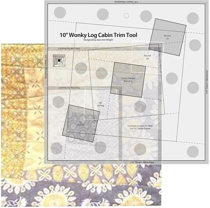 Quilting Ruler, Multi-Purpose Sewing Templates, Motion Sewing Templates, Quilt Templates Acrylic Log Cabin Trim Tool for Cutting Patterns, Sewing Accessories