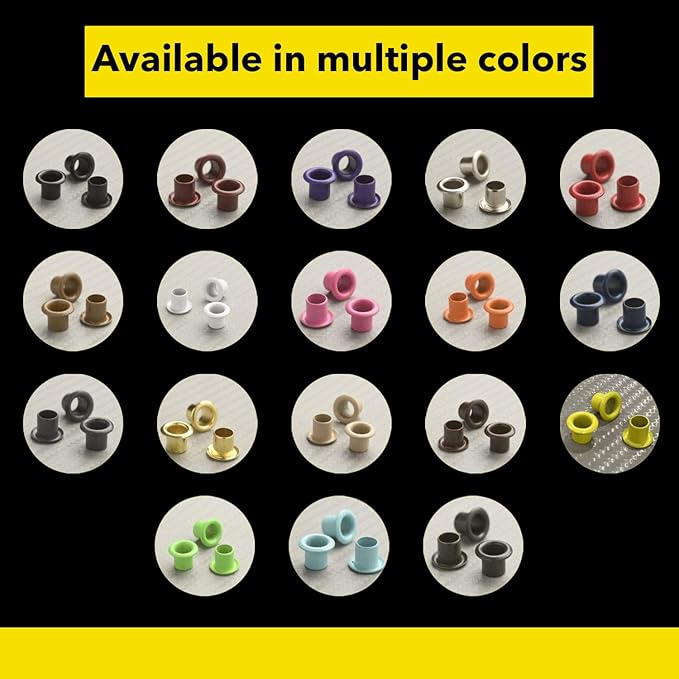 Kydex Rivets Eyelets, 8-8 1/4" Multicolored Grommet Eyelets for Tactical Holster Making, Knife Sheath Crafting, Fasteners for Custom DIY Kydex Projects (Set of 50)