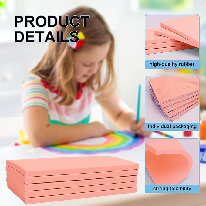 25 Pcs 4"x6" Rubber Carving Blocks, Linoleum Blocks, Stamp Carving Blocks for Printmaking, Linocut Artists, Crafts and More,(Pink) by KUKLIPJIM.