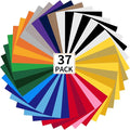 guangyintong HTV Heat Transfer Vinyl Bundle: 36 Pack 12" x 10" Iron on Vinyl for T-Shirt, 20 Assorted Colors Matte HTV Vinyl for All Cutting Machine Easy to Cut &Weed