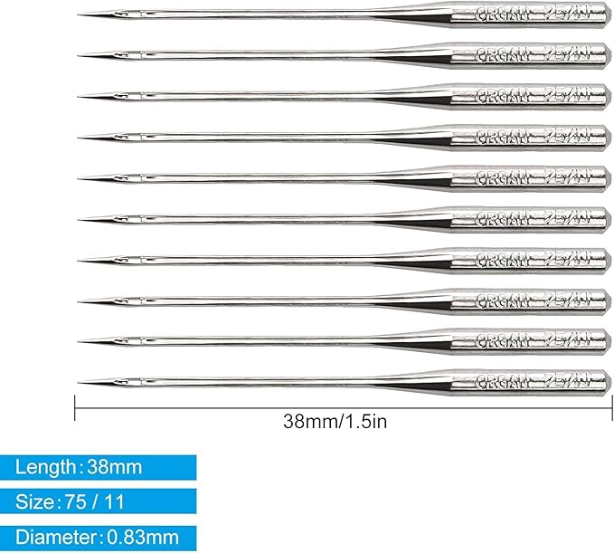 30 Pack Sewing Machine Needles Size 75/11 130/705H HAx1 Embroidery Sewing Needles for Brother Sewing Machine (3 Pack of 10 Needles)
