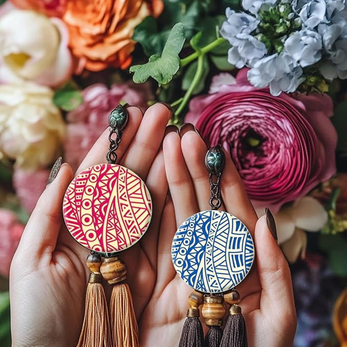 CHGCRAFT 16 Sheets 16 Styles Retro Lace Polymer Clay Texture Mat Mandala Tree Modeling Pattern Pad Bohemian Texture Sheets for Polymer Clay Making Earrings Jewerly Tools, 4×2.6 inch