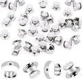 DECYOOL 20PCS Metal Locking Pin Backs, Pin Keepers Clasp Pin Backs Locking Buckles for Brooch DIY Crafts Badges Enamel Lapel Needles Pin Lock