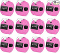 12 Pcs Hand Tally Counter 4-Digit Lap Counter Clicker, Manual Mechanical Handheld Pitch Click Counter with Finger Ring for School Golf & Knitting Row Croche