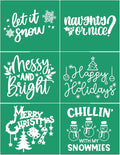 JAJADO Self Adhesive Silk Screen Stencils Let it Snow Merry Christmas Stencils Christmas Decor Sign Snowflakes Stencils for Wood, Tote Bag, Porch, Christmas Card, T-Shirt, Mug, Window, Towel