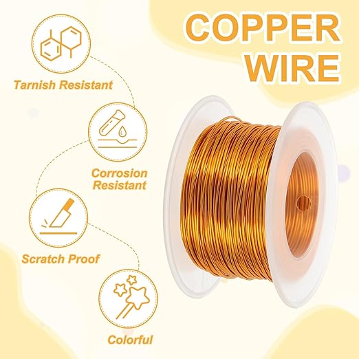uxcell 20 Gauge / 0.8mm Anodized Aluminum Wire for Jewelry Craft Making, 102 Feet Bendable Flexible Wire for DIY Home Decor Gardening Sculpture, Gold