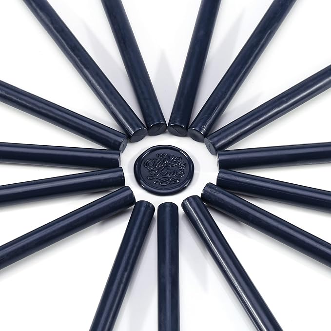 Yoption 15 Pcs Navy Blue Glue Gun Sealing Wax Sticks for Wax Seal Stamp, Great for Wedding Invitations, Christmas Cards, Envelopes