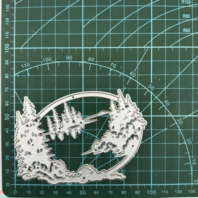 Mvchifay Cutting Dies Happy Birthday Metal Stencils Scrapbooking Tool DIY Emboss Paper Card Making (Christmas Forest-10.2x7.8cm)