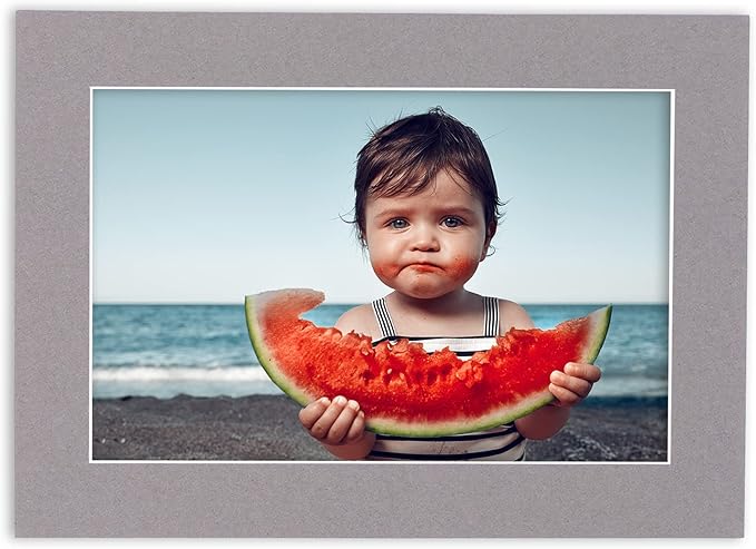 6x8 Mat for 8x10 Frame - Precut Mat Board Acid-Free Show Kit with Backing Board, and Clear Bags Charcoal 6x8 Photo Matte Made to Fit a 8x10 Picture Frame Matboard for Framing, Pack of 25 Mats