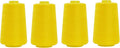 Mandala Crafts 4 Pack of Serger Threads Cones Spools - 20S/2 24000 Yards Polyester Yellow Threads for Sergers Machine and Overlock Quilting Sewing Machine