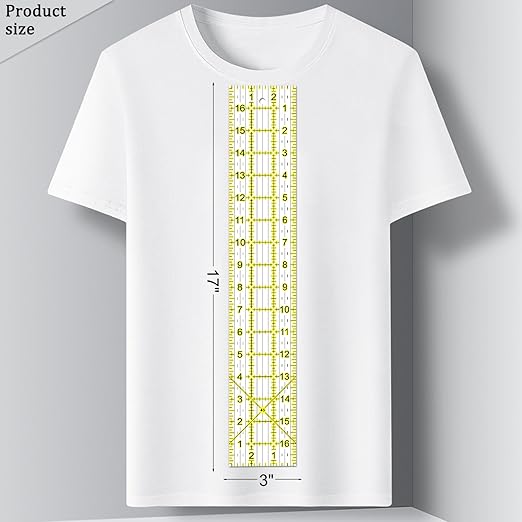 Quilting Rulers, Sewing Ruler, Acrylic Ruler for Sewing and Quilting,Cutting Ruler with Non-Slip Rings (3"x17",1.5"x17",3"x12",1.5"x10",1"x6") (Yellow)