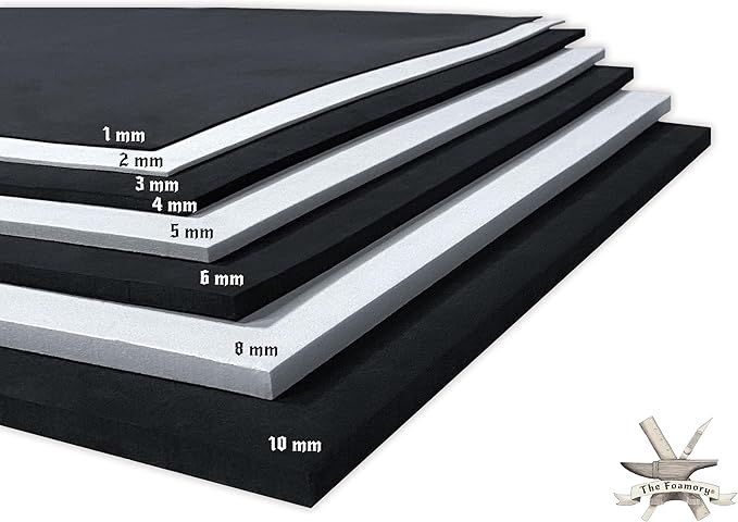 Shape Retention EVA Cosplay Foam - 3mm Thick (1-10mm) White 14”x39” High Density EVA Craft Foam Sheets - Premium 85 kg/m3 Heat Shape Material for DIY, Comic, Con or Halloween Costumes - The Foamory