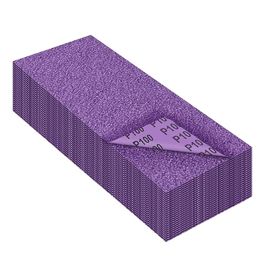 Sandpaper 100 Grit,Wet Dry Sanding Sheets,High Performance Ceramic Abrasive Sand Paper for Wood Furniture Finishing,Metal Grinding,Automotive Polishing,9 x 3.6 Inch,25-Pack