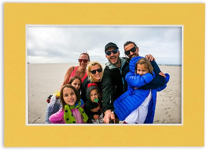 Pack of 25 Acid Free 11x14 Mats Bevel Cut for 8.5x11 Photos - Chamois Yellow Precut Matboards For Pictures, Photos, Framing - 4-ply Thickness