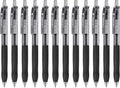 0.5mm Gel Pens Fine Point Smooth Writing Pens, 12PCS Black Ink Pens, Retractable Leather-Like Black Gel Pens, Business Gel Pen for Journaling, Writing, School, Office Use (Black)