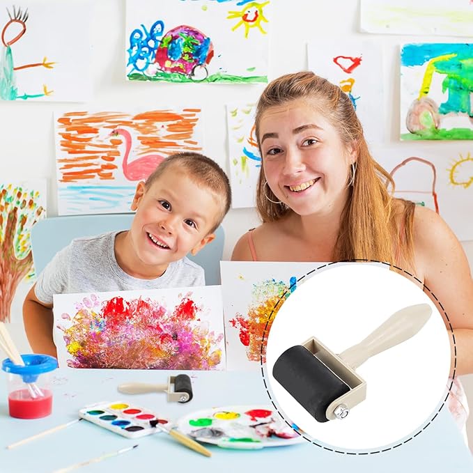 15Pcs Printmaking Brayer Rubber, Relief Printing Brayers Plastic Brayer Brayer Rollers Art Craft Roller for Printmaking,Ink,Wallpapers Stamping Gluing