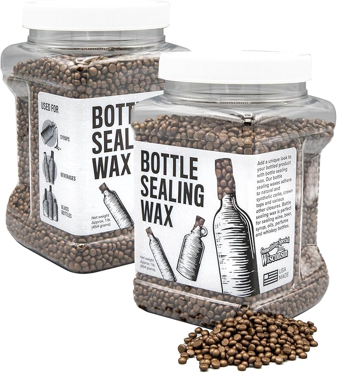 Blended Waxes, Inc. Bottle Sealing Wax, Pastille Wax Seal Beads For Wine, Beer, and Liquor Bottle Sealing, Seals Between 25-30 Bottles, 1 lb, Granite Pearl
