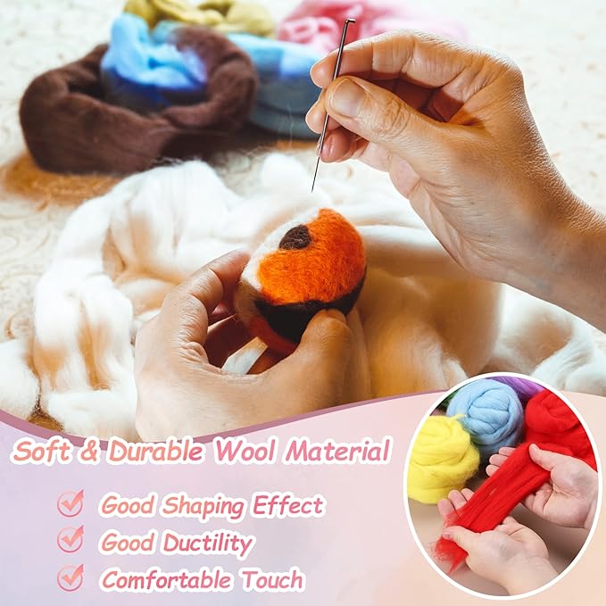 PATIKIL Wool Roving Yarn, 150G/5.3OZ Soft Felting Wool Pure Chunky Roving Yarn Bulk for Needle Felting Knitting Blanket Spinning Weaving DIY Craft, Gray Blue