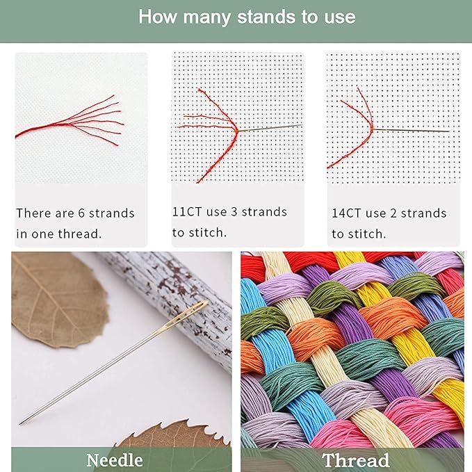 ZuoAnLF Cross Stitch Kits,Cross-Stitch Stamped Kits for Kids Adults Beginner,DIY Embroidery 11CT 13.8 * 19.7inch