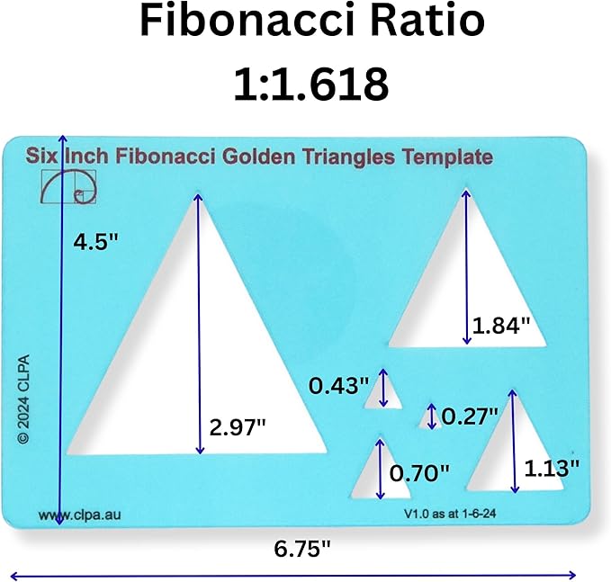 Triange Stencil Template for Drawing and Drafting: A Fibonacci-Inspired Triange Drawing Tool for Artists Allows The Simple Application of The Golden or Divine Ratio for Artistic Design