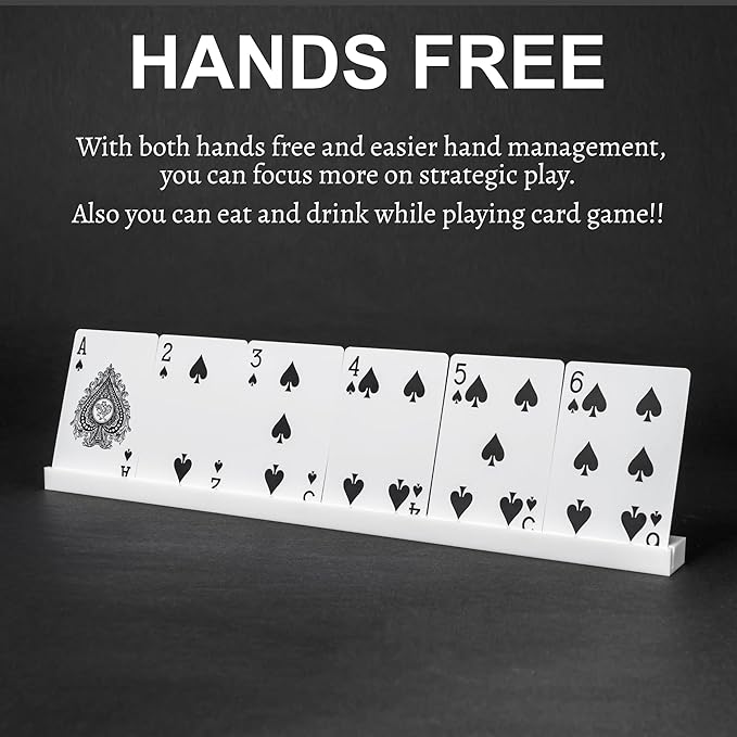 Playing Card Holders 13.4 Inches White Acrylic Solid Card Holder for Playing Card Games (4 pcs., White)