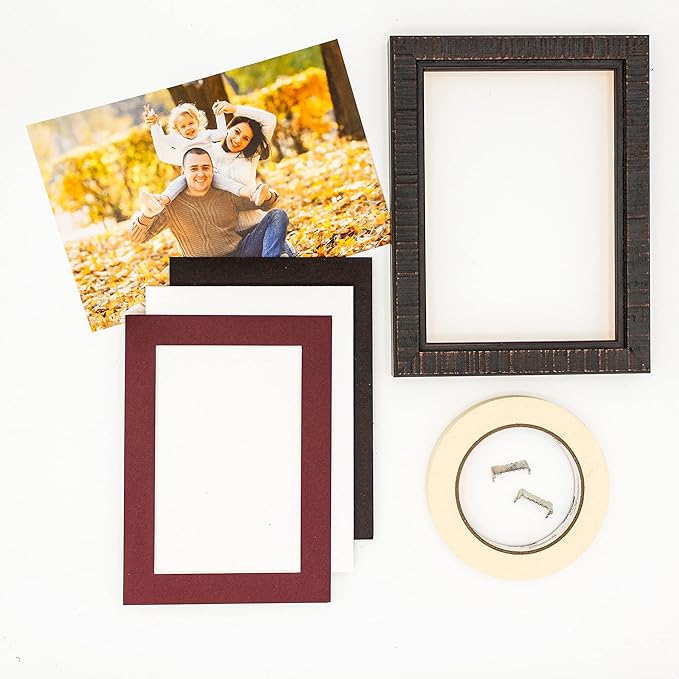 5x7 Mat for 8.5x11 Frame - Precut Mat Board Acid-Free Maroon 5x7 Photo Matte Made to Fit a 8.5x11 Picture Frame, Premium Matboard for Family Photos, Show Kits, Art, Picture Framing, Pack of 10 Mats