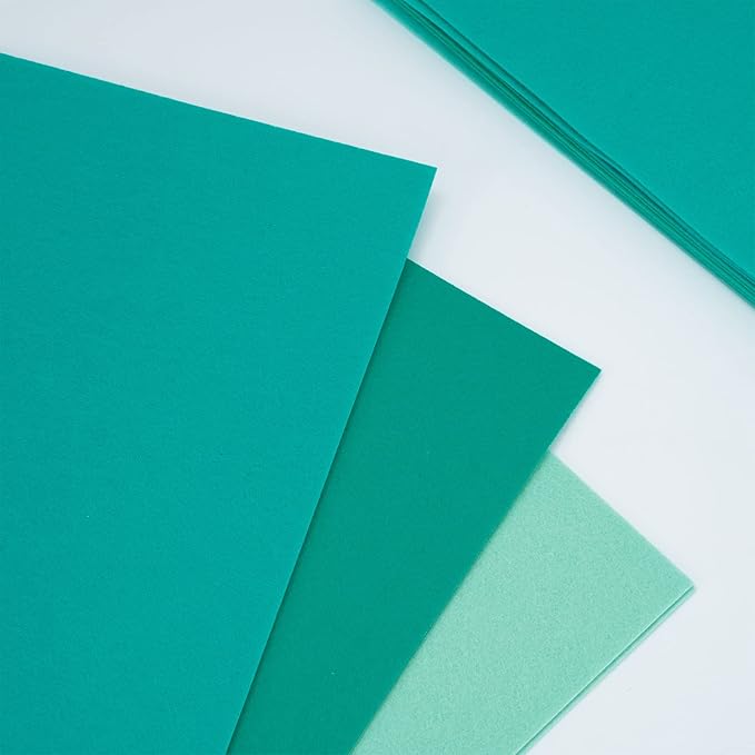 Whaline 18Pcs Felt Fabric Sheets Soft Thick Assorted Turquoise Craft Felt Pack for DIY Craft Sewing Patchwork Art Projects, 3 Colors, 7.9 x 11.8 Inch