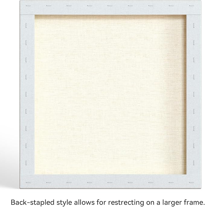 PHOENIX 20x20 Inch 2 Pack Artist Canvas - Large Square Stretched Canvases for Painting - 3/4 Inch Profile, 100% Cotton 11 Oz. Gesso Primed White Blank Professional Canvas Oil & Acrylic Paints