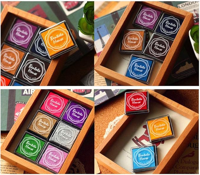 Dizdkizd Finger Craft Ink Pads, 20 Colors Craft Ink Pads for Rubber Stamps, Paper, Scrapbooking, Wood, Fabric, Best Gift for Kids