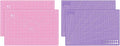 2 PCS Self Healing Cutting Mat 12" x 18": Sewing Rotary Cutting Mat for Crafts and Fabric Sewing Scrapbooking Quilting and Precision Cutting Purple & Pink Design (2, Purple & Pink)
