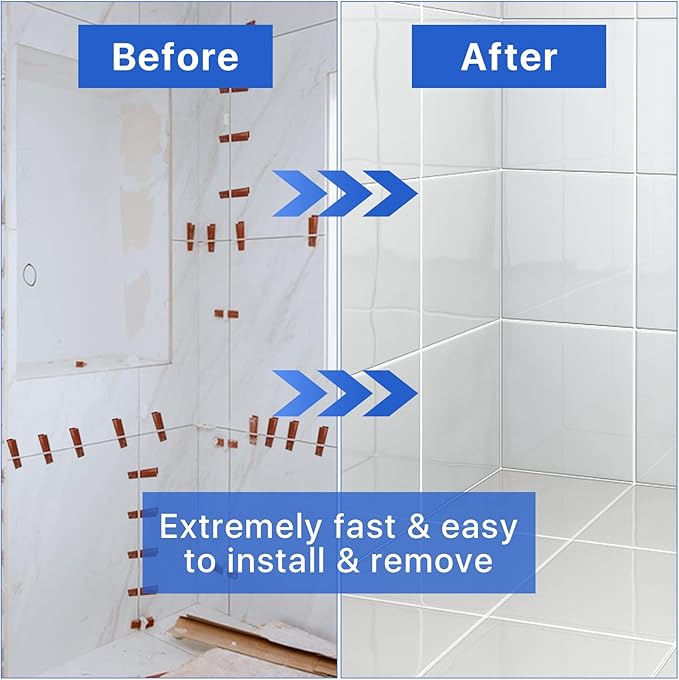 4500 Pcs Tile Leveling System Clips 1/32" (1.0mm) for Ceramic Tile and Stone Installation - DIY Tile Leveler Spacers Kit for Perfect Alignment(4500, 1/32)