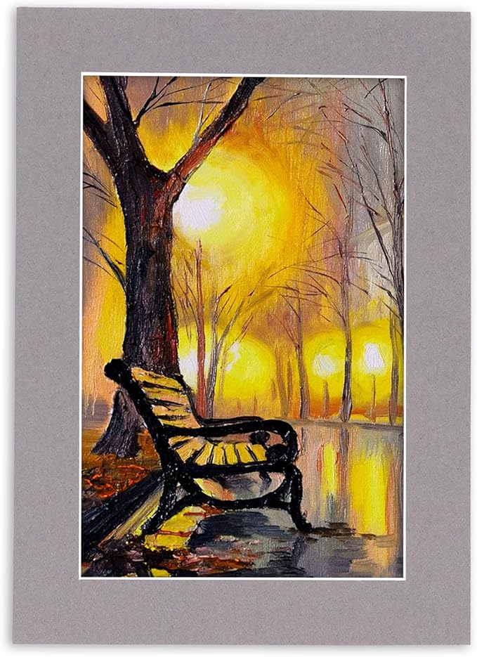 5x7 Mat for 8.5x11 Frame - Precut Mat Board Acid-Free Show Kit with Backing Board, and Clear Bags Charcoal 5x7 Photo Matte Made to Fit a 8.5x11 Picture Frame Matboard for Framing, Pack of 10 Mats