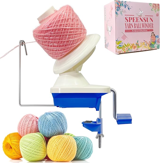 SPEENSUN Yarn Ball Winder, Crochet Yarn Winder, Efficient Yarn Cake Maker Make 3.5oz Yarn Cakes, Easy to Use and Install Crochet Yarn Roller with Lower Noise, The Helper for Knitting Enthusiast