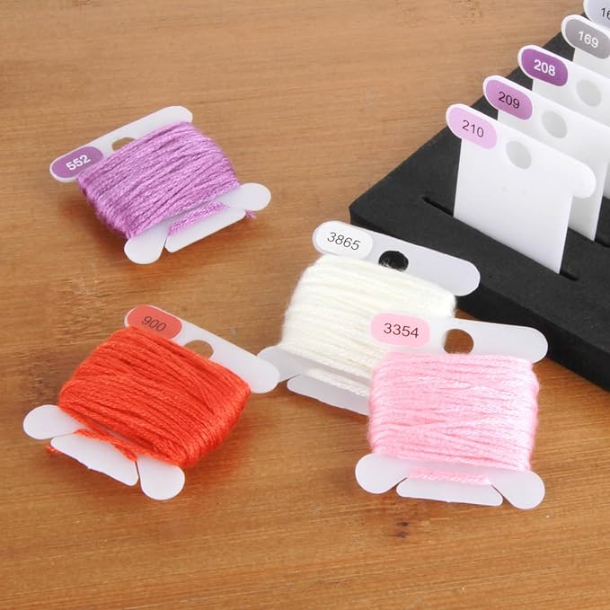 Hamtery Plastic Embroidery Floss Bobbins, Pre-Labeled Color Number Embroidery Thread Organizer for Cross Stitch Thread Storage-No Foam Inserts (Set 2: 250pcs)