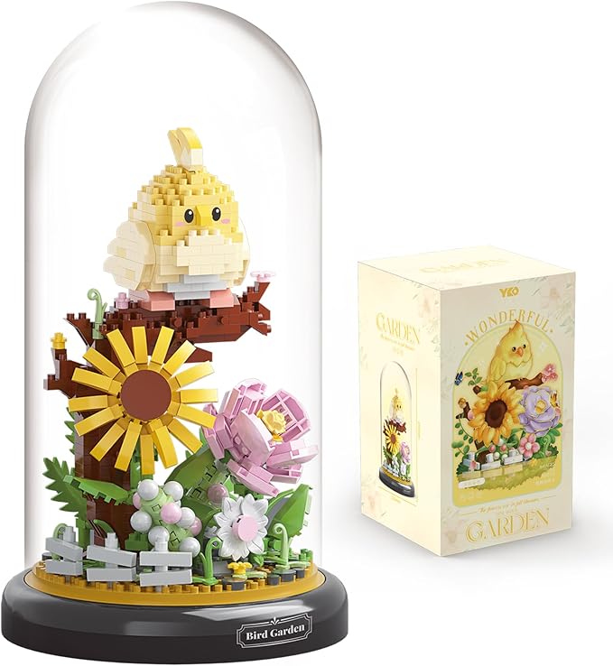 Parrot Flower Bouquet Building Set Plants Friend Set Adults Bonsai Tree Animal Building Blocks Set Party Favors for Kids Valentine's Birthday Gift for Girlfriend Boys Girls Age 6-12+(Parrot)